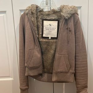 Abercrombie & Fitch vintage fur zip hoodie